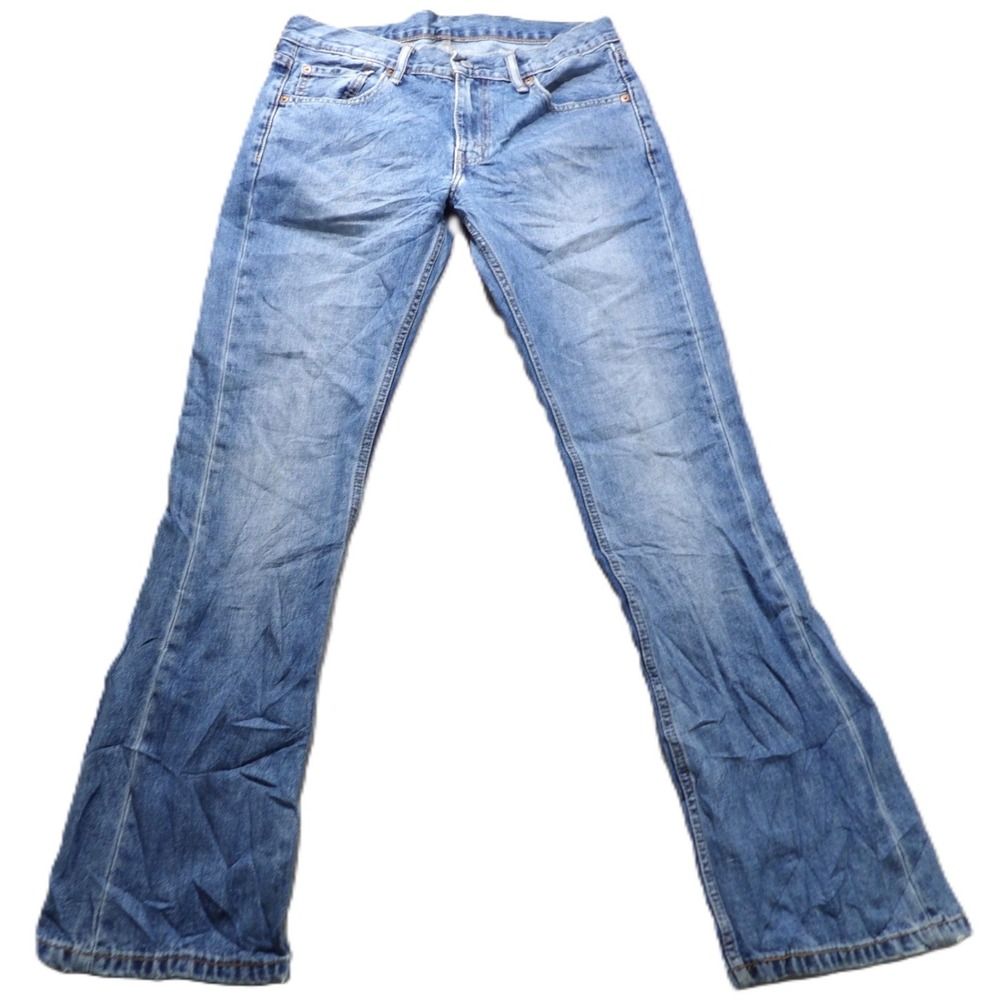 Levi's 527 Men W31 L32 Slim Bootcut Light Wash Jeans Distressed Western Cowboy